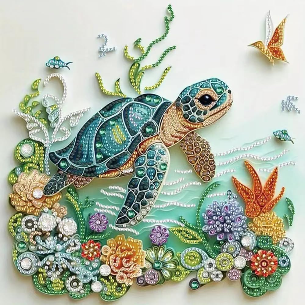Art Craft Flower - Deniz Kaplumbağası Hayvan Figürlü Elmas Boyama