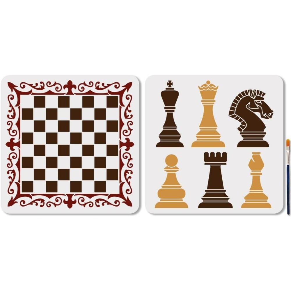 Art Craft Template - 2 adet satranç taşları şablon dantel