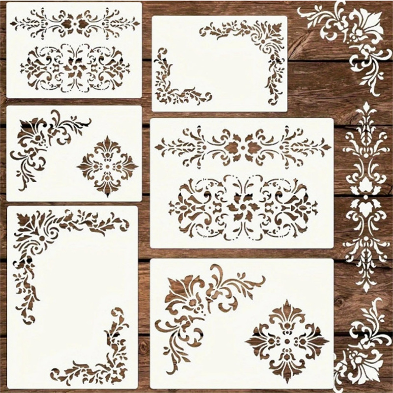 Art Craft Template - 6 adet çiçek köşe şablonları boyama