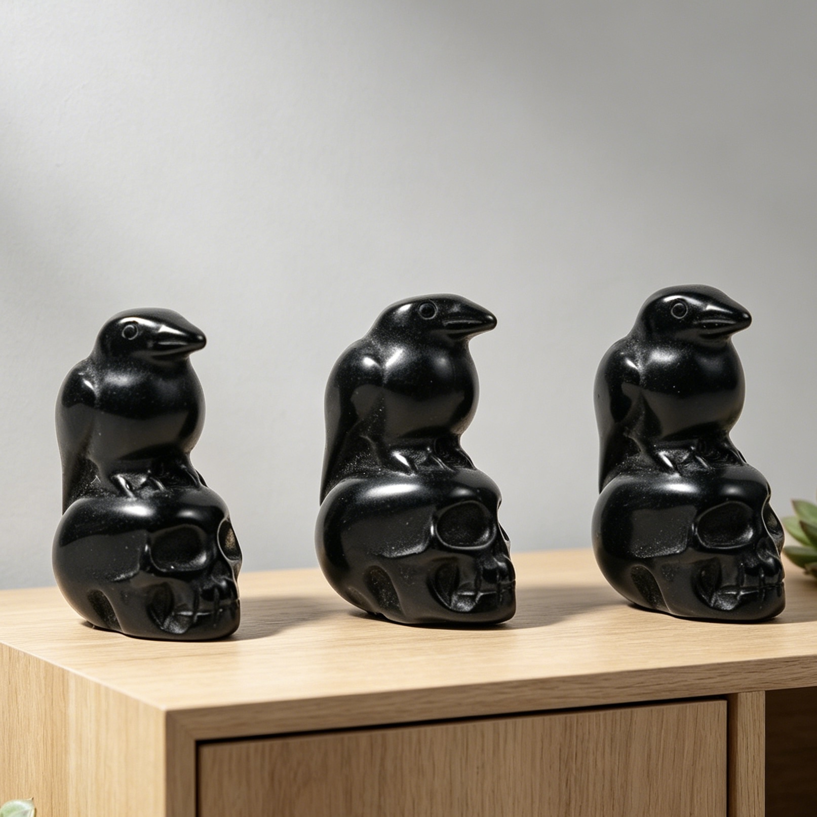 Unique Art Craft - 1 adet Doğal Kristal Obsidyen Mini