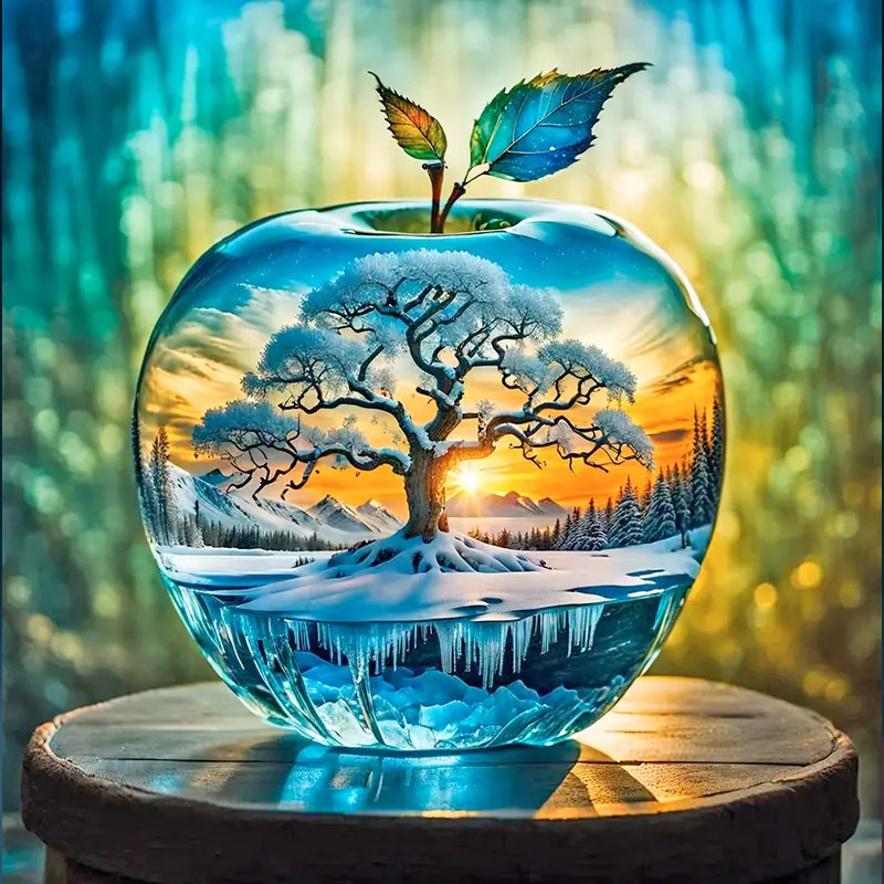 Art Craft Kits For Adults - Elma Desenli Elmas Boyama Seti, DIY