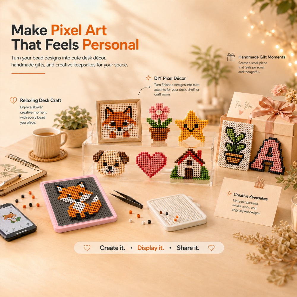 Craft Art Set - LED Akıllı Sigorta Boncuklu Pegboard, Sanat