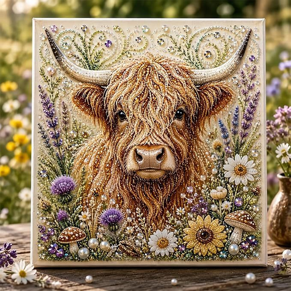 Art Craft Flower - 5D Özel Şekilli İnek İncisi Elmas