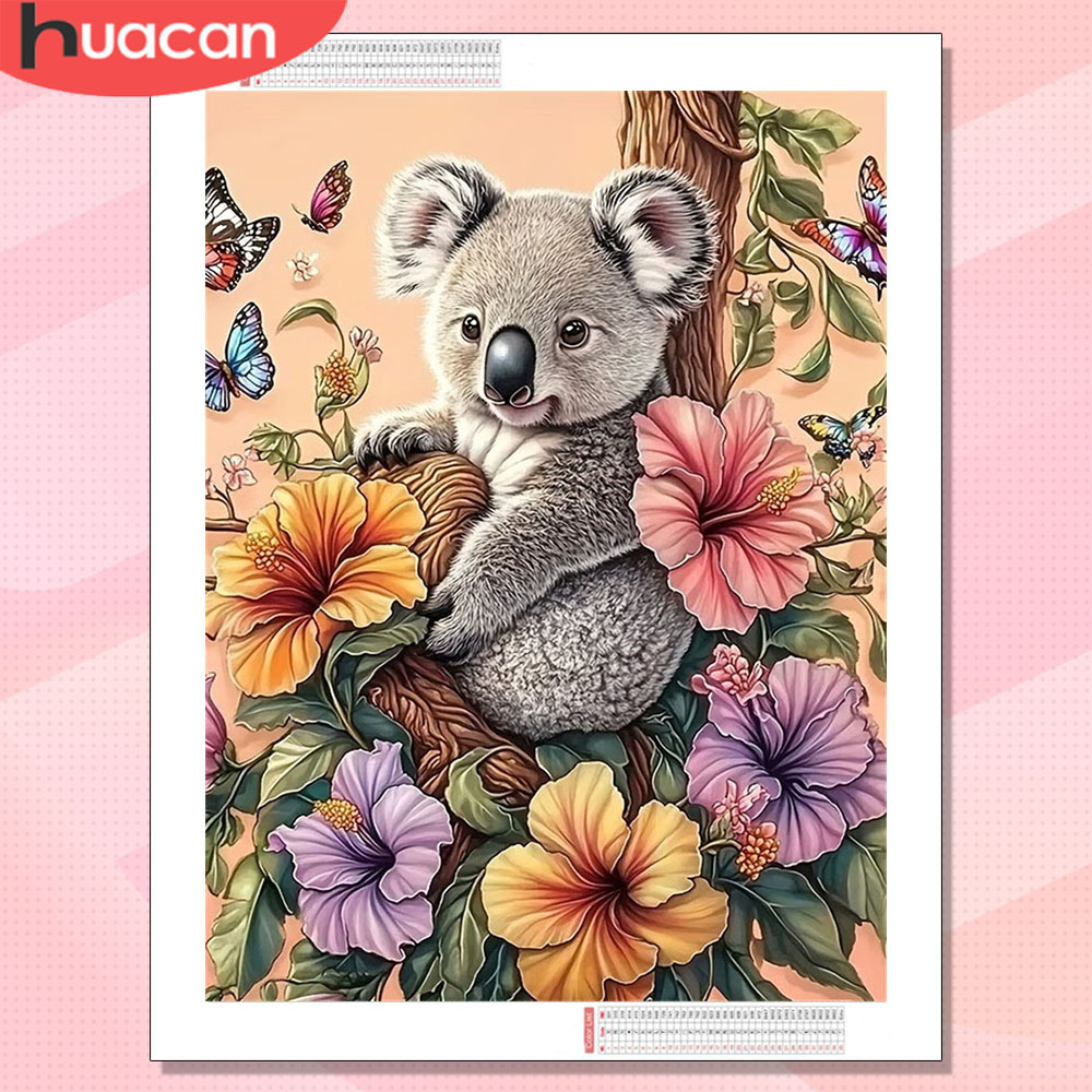Art Craft Hobbies - HUACAN Elmas Sanatı Koala Hayvan Çiçek