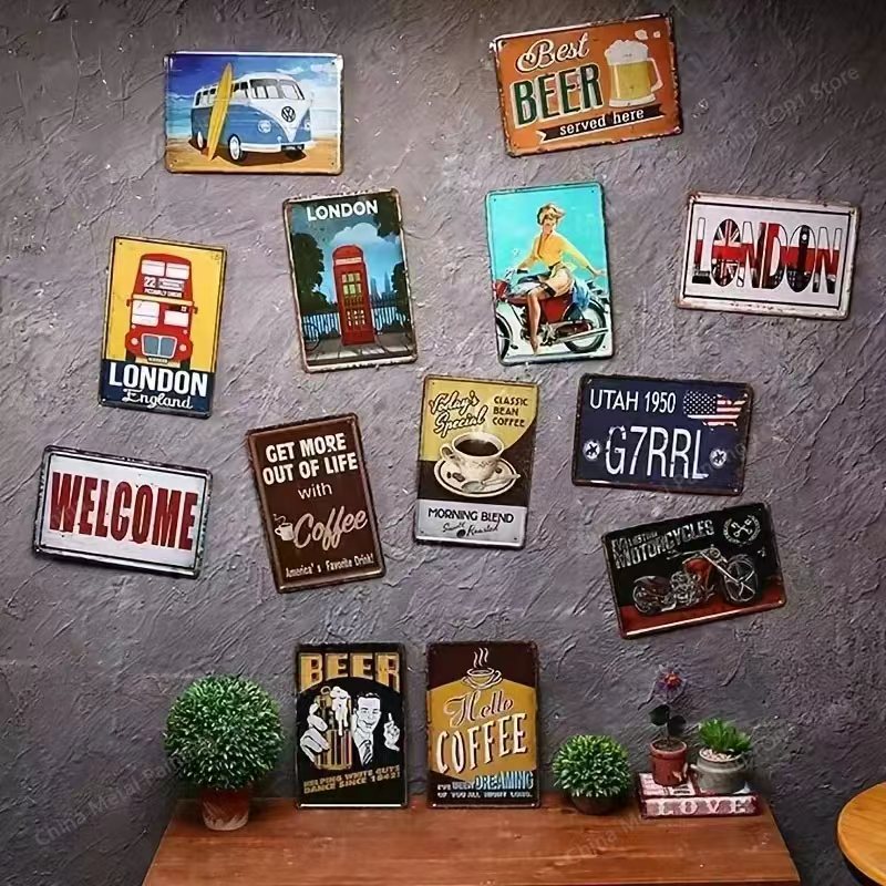 2D Vintage Metal Tabela, Moder - Art Craft Club incelemesi ve fiyatı