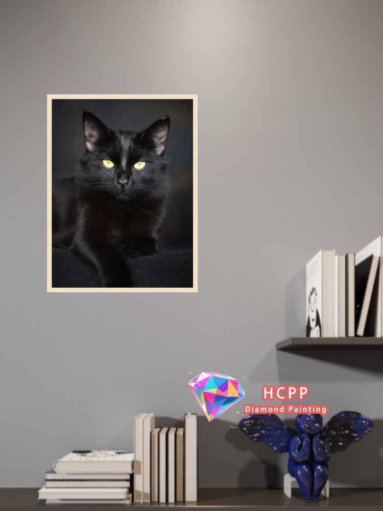 Çerçevesiz Siyah Kedi Hayvan E - Unique Art Craft incelemesi ve fiyatı
