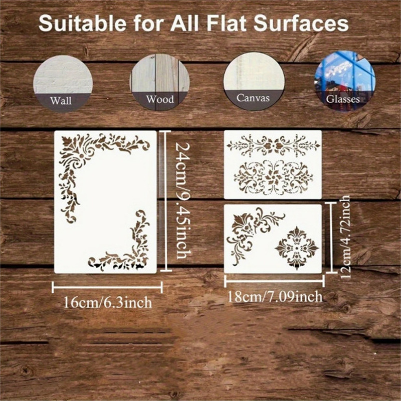 6 adet çiçek köşe şablonları b - Art Craft Template incelemesi ve fiyatı