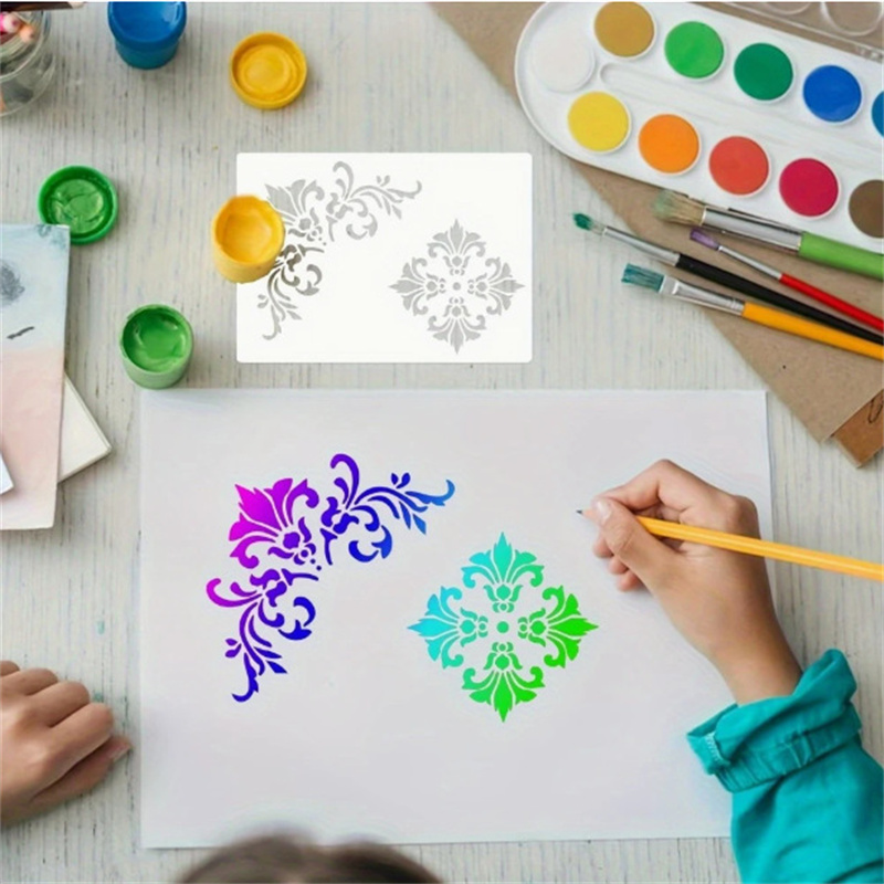 6 adet çiçek köşe şablonları b - Art Craft Template incelemesi ve fiyatı