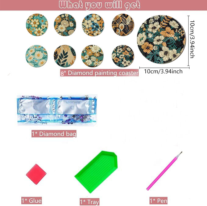 8 Parça DIY Elmas Boyama Sanat - Art Craft Flower incelemesi ve fiyatı
